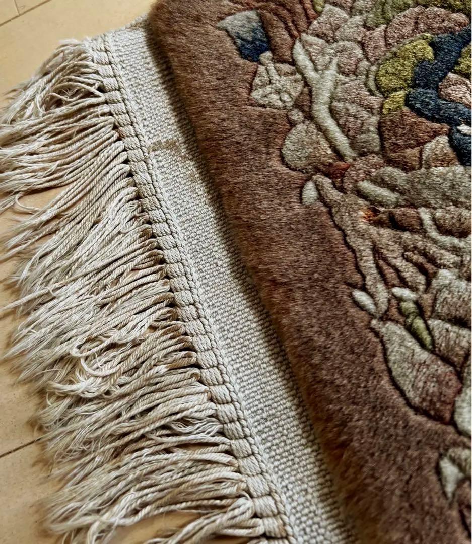 時代 トルコ絨毯 段通 ラグ 玄関 マット ウール