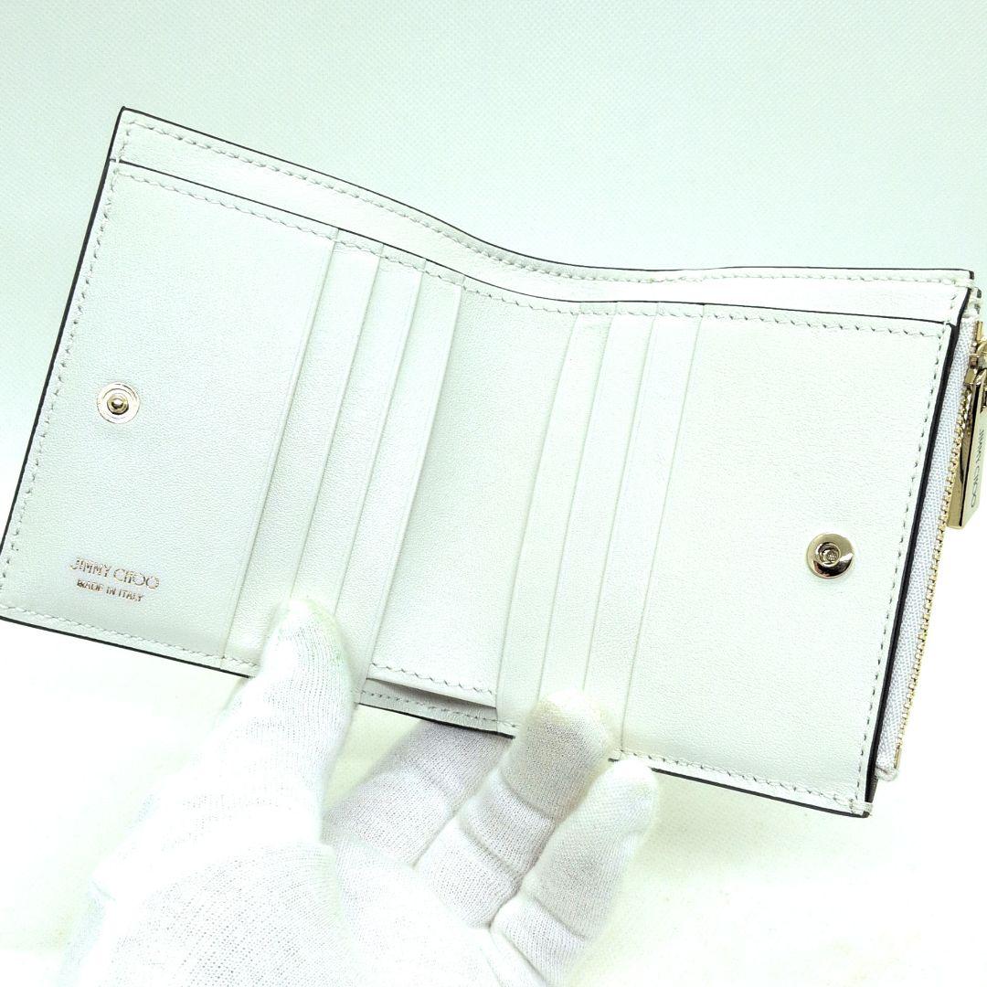 【未使用級 現行 付属品多数】ジミーチュウ　ハニ　二つ折り財布　クリスタル　ラテ