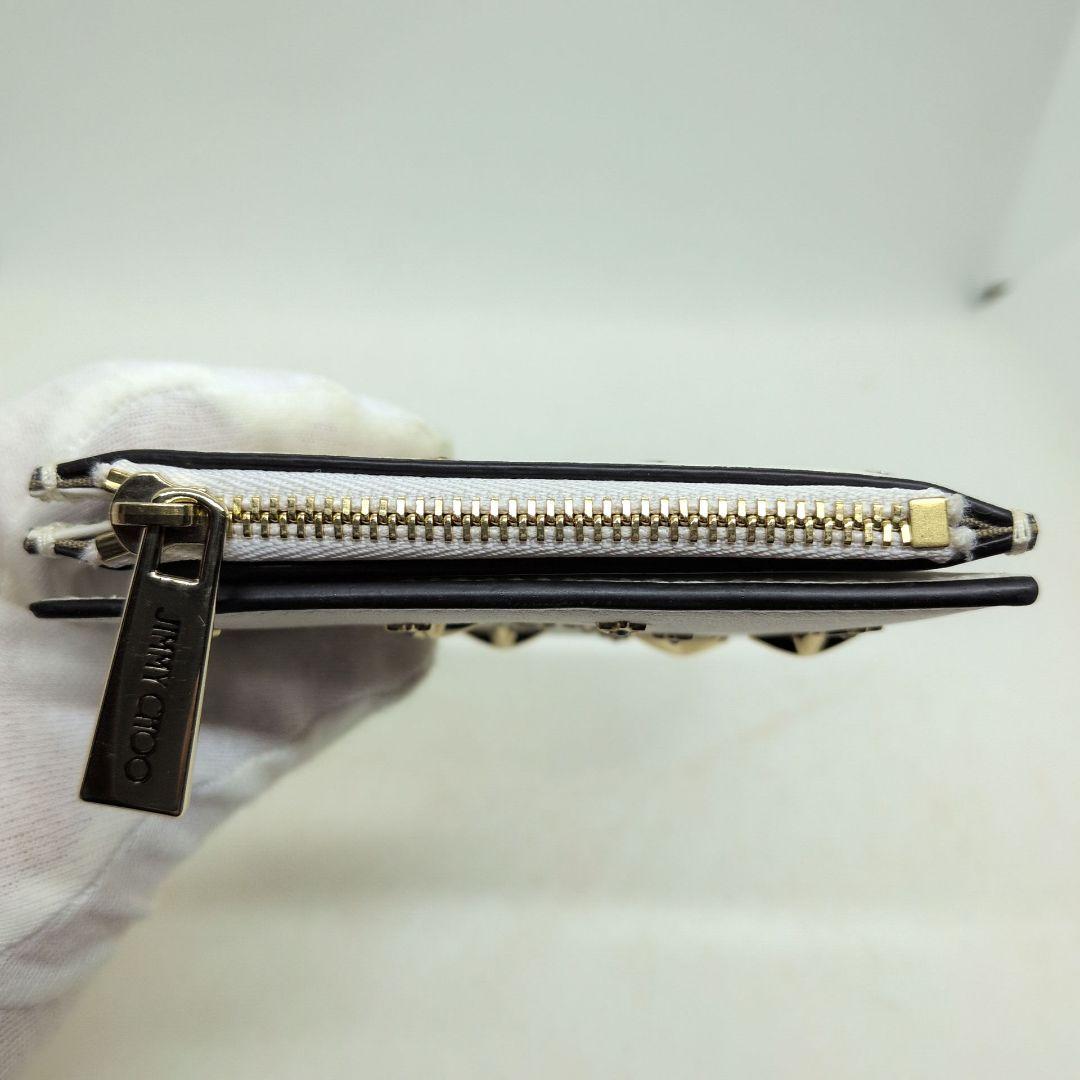 【未使用級 現行 付属品多数】ジミーチュウ　ハニ　二つ折り財布　クリスタル　ラテ