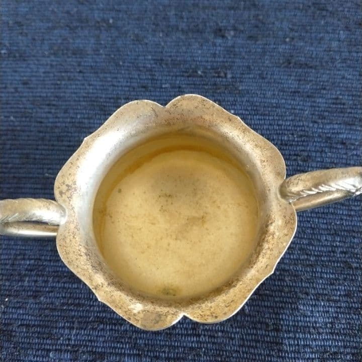 脚付きティーポット＆シュガーポットセット ビンテージ品 バラのレリーフ