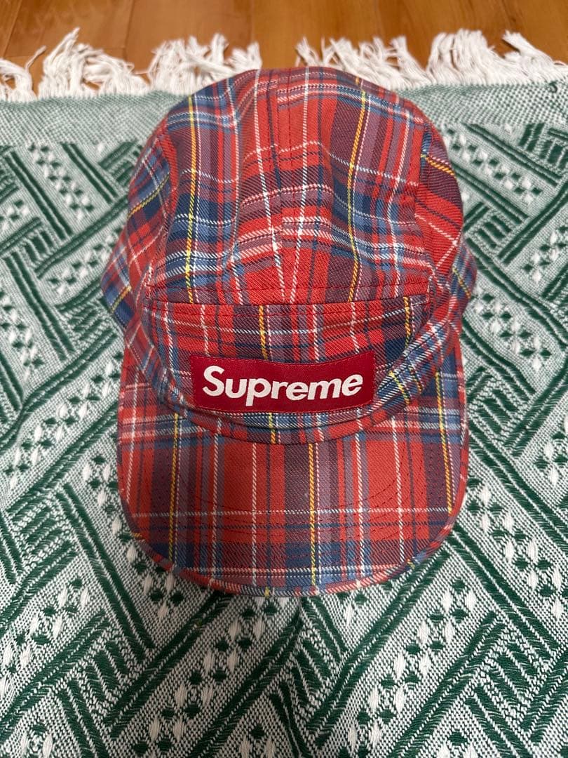 Supreme チェック柄 キャップ