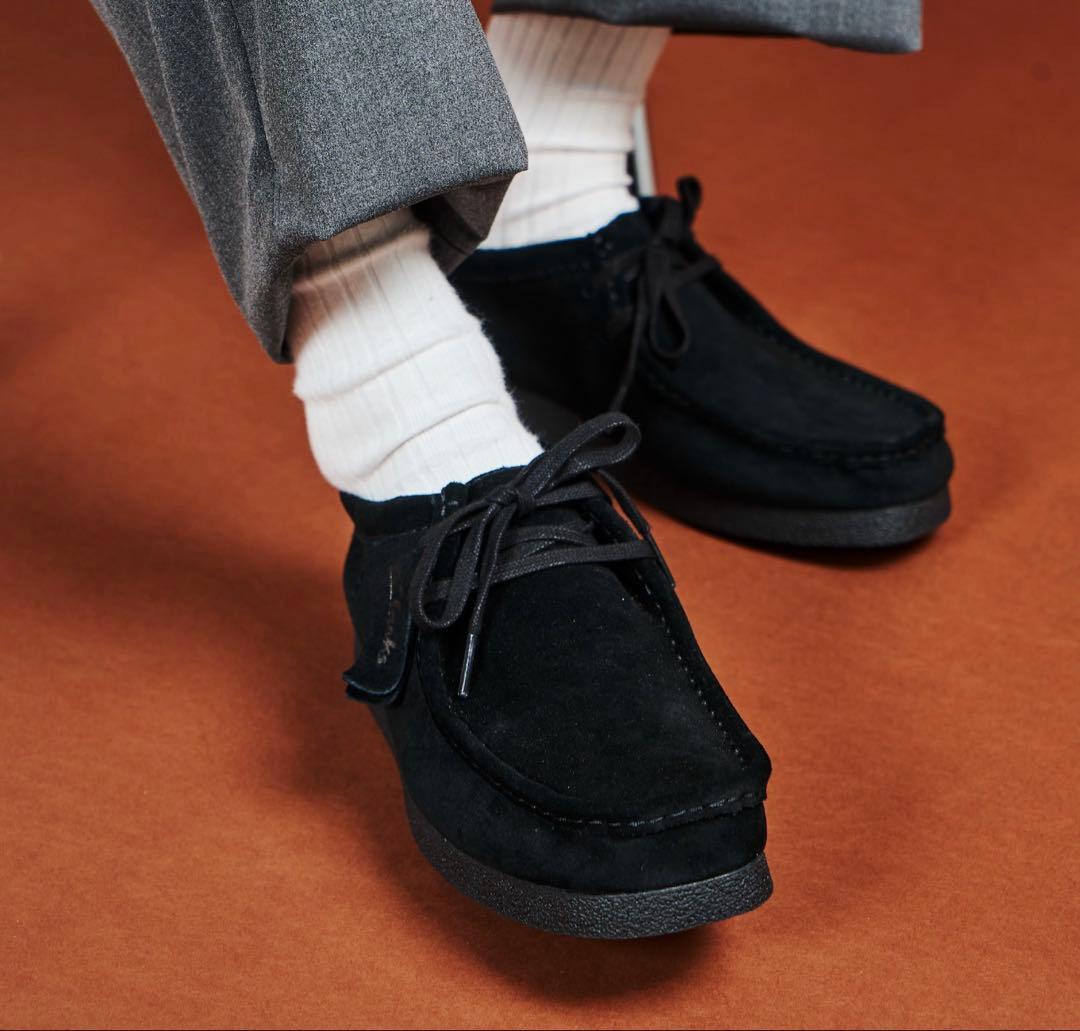 【美品】Clarks クラークス ワラビー エヴォウォータープルーフ 黒 26
