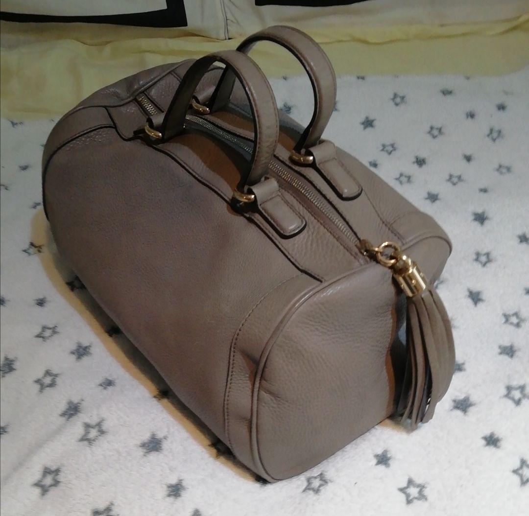 GUCCI　グッチ　ソーホー　SOHO ミニボストン　本革　タッセル　GGロゴ