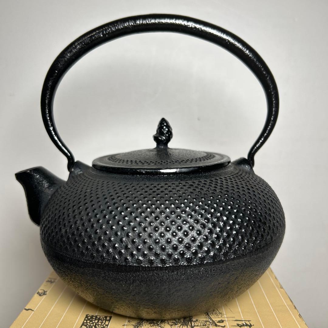 南部鉄瓶 鉄器 鉄瓶 算玉アラレ 急須 やかん 鉄分補給 「三傳藝統」 元箱