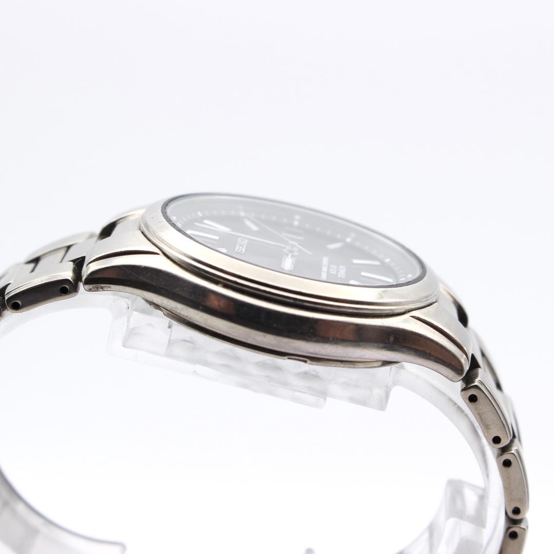 SEIKO 電波ソーラー チタン メンズ 腕時計 クォーツ デイト 廃盤 日本製