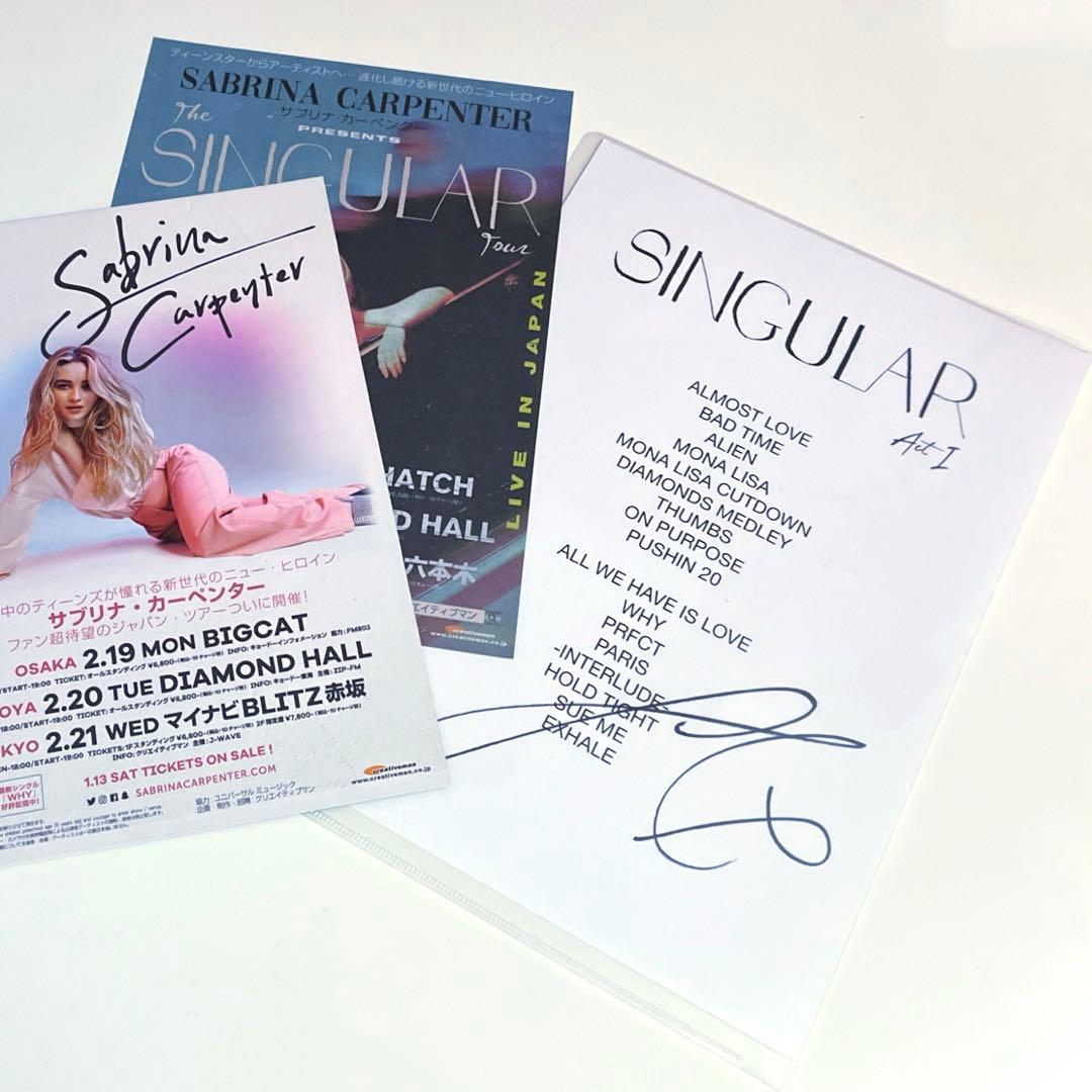 サブリナカーペンター　直筆サイン入りセトリ　ライブ