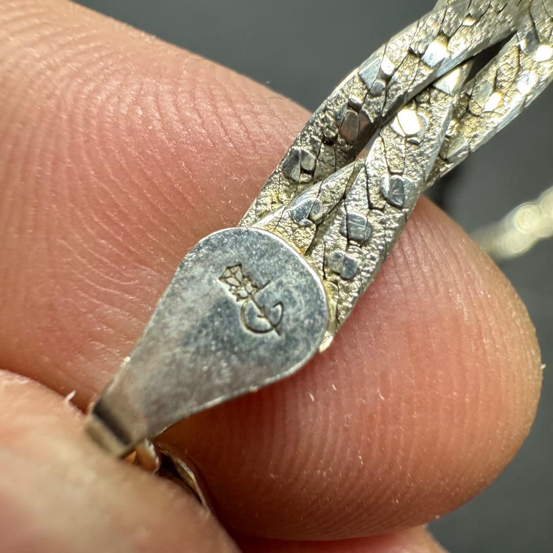 【18㎝ イタリア製】ツイストチェーンブレスレット silver925