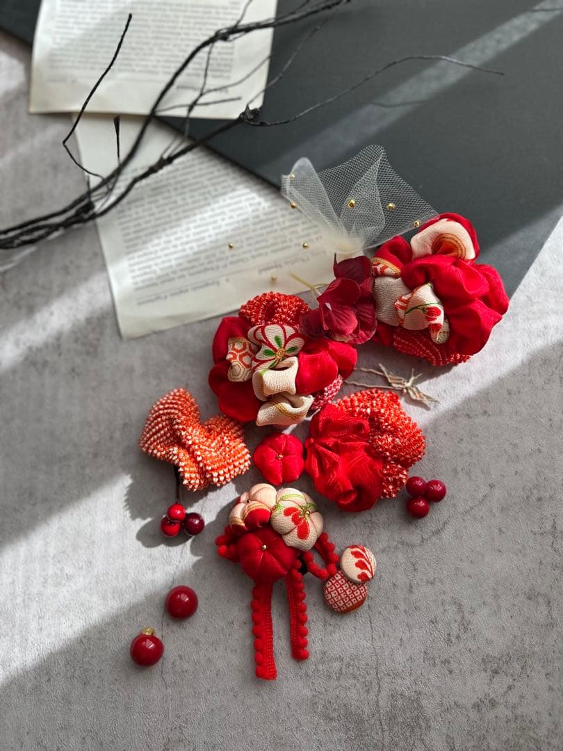 七五三　七五三髪飾り　ヘッドドレス　着物髪飾り　リメイク髪飾り　068