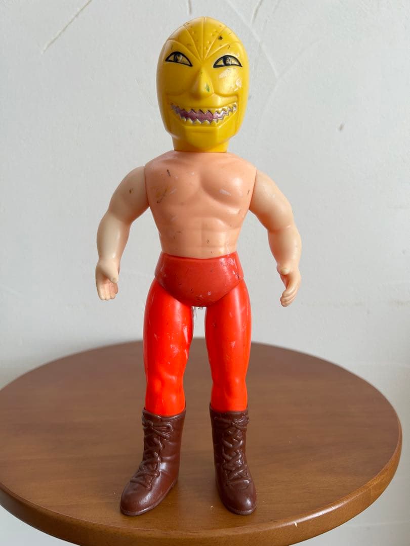 タイガーマスクのソフビ人形（ゴールデンマスク、当時物）　梶原一騎　辻なおき