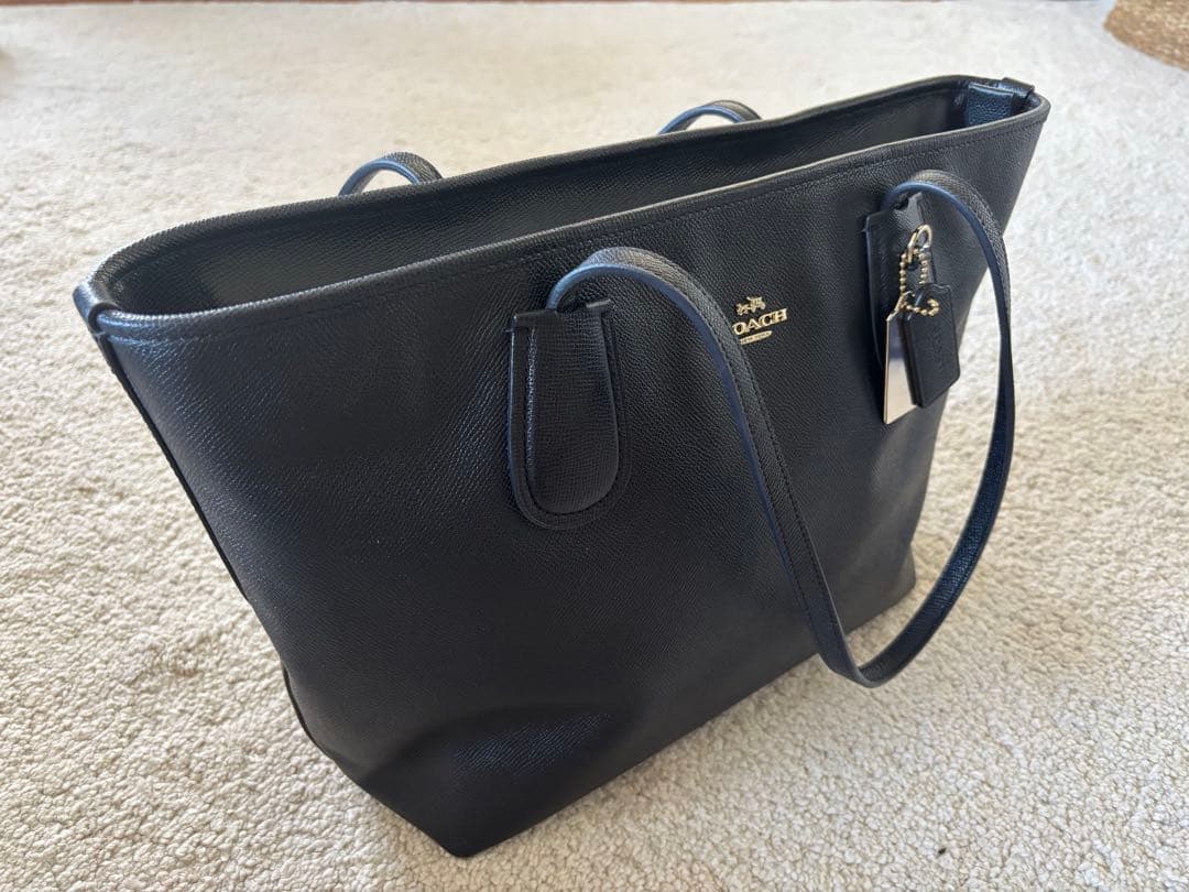 COACH コーチレザートートバッグ 4454 ブラック