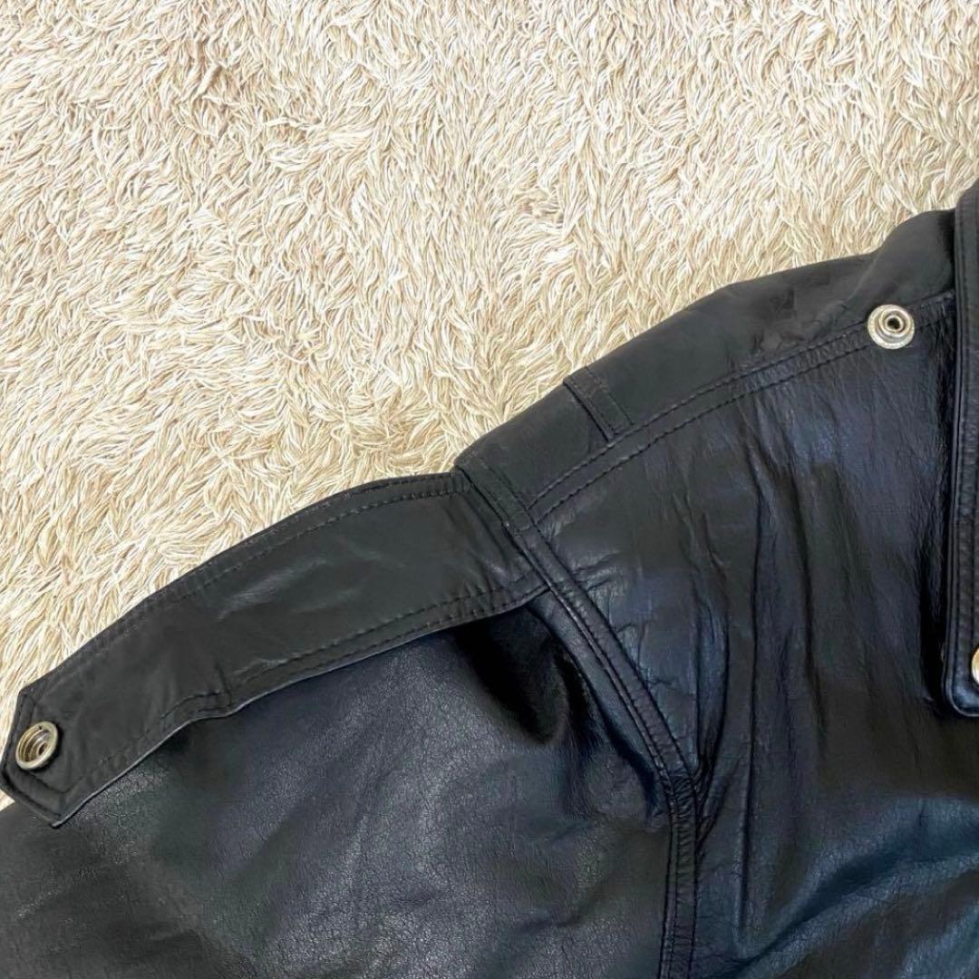 PACHA ショート丈ダブルレザージャケット　ライダース　ブラック