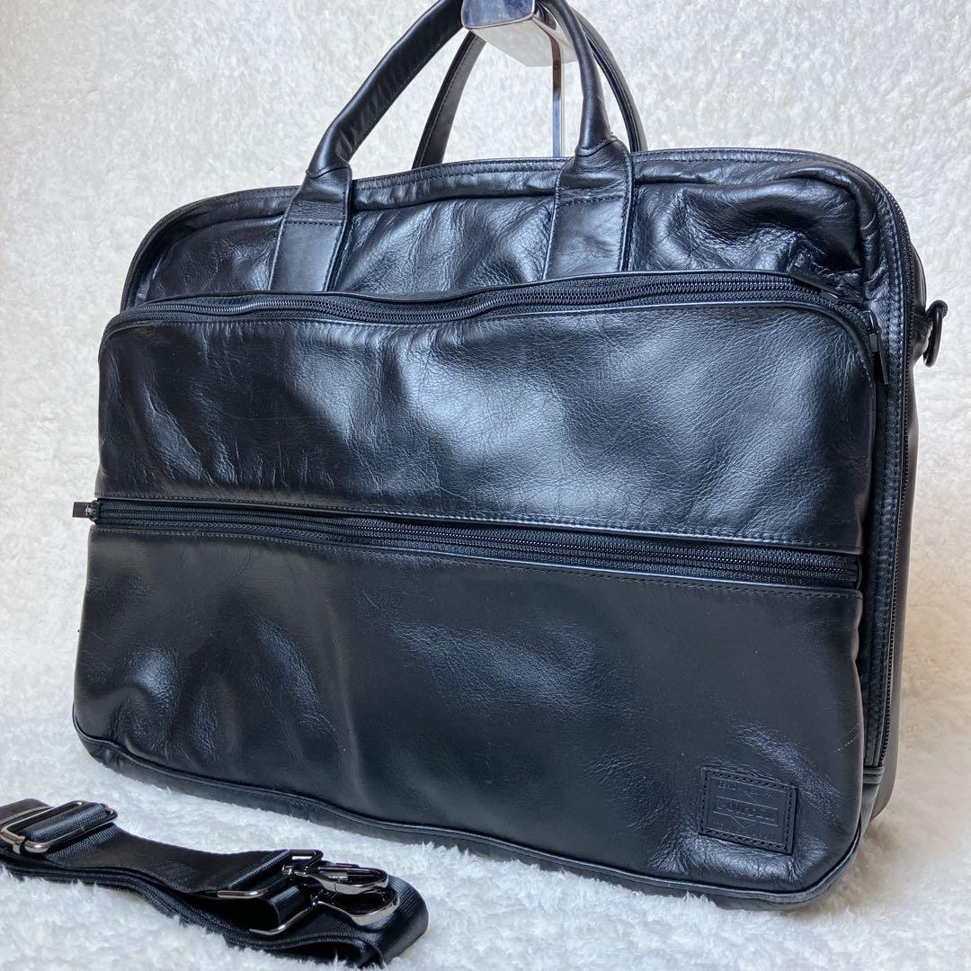 【定価10万】PORTER ポーター タイム 2way レザー ビジネスバッグ