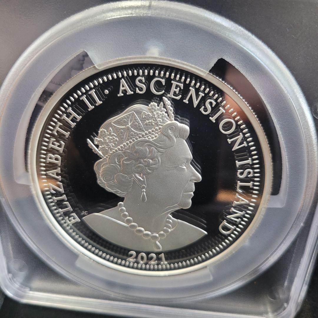 アセンション島ダイアナ妃銀貨5oz 25￡ PCGS PR70DCAM