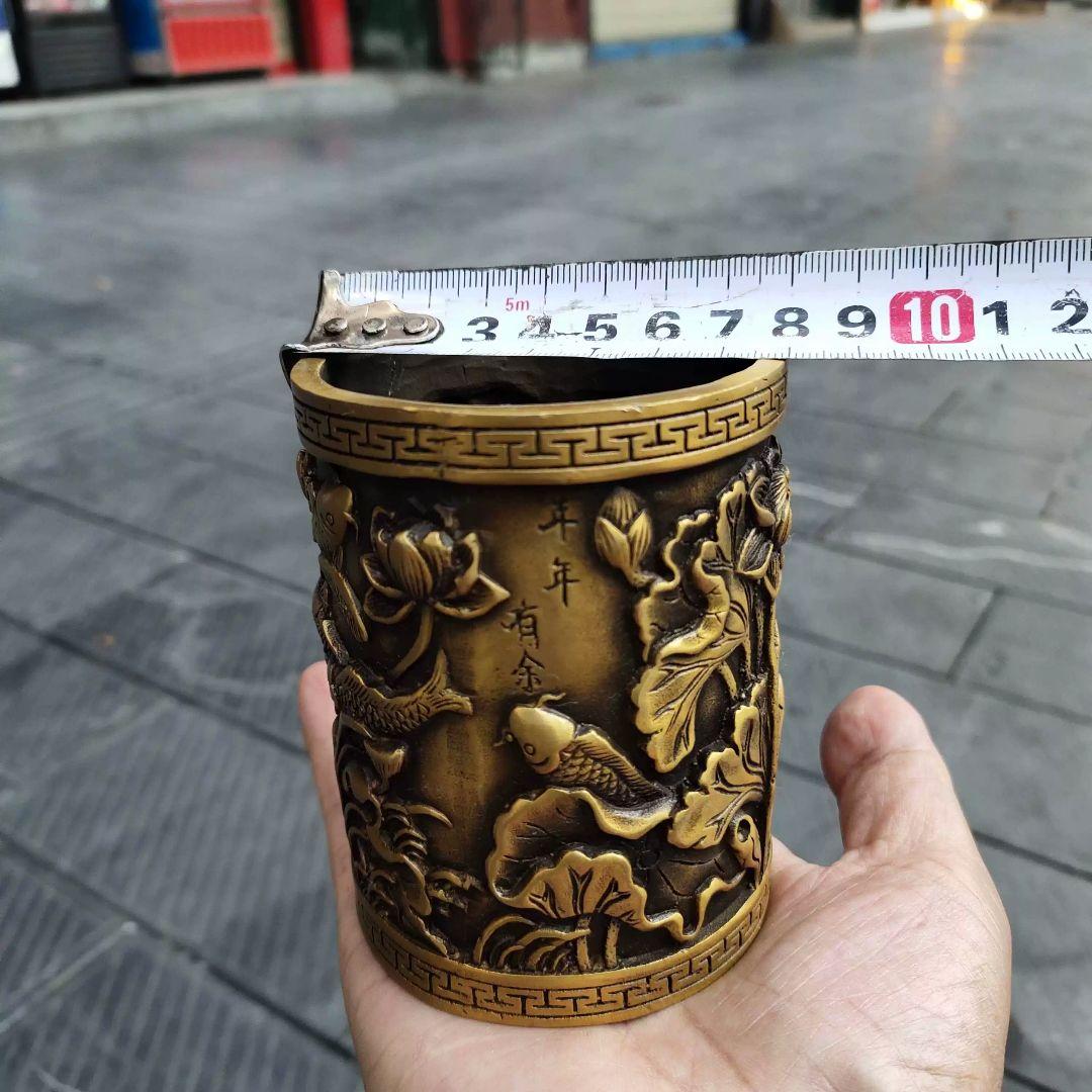 銅器 筆箱 文房具 蓮花筆箱 装飾品 工芸品 置物