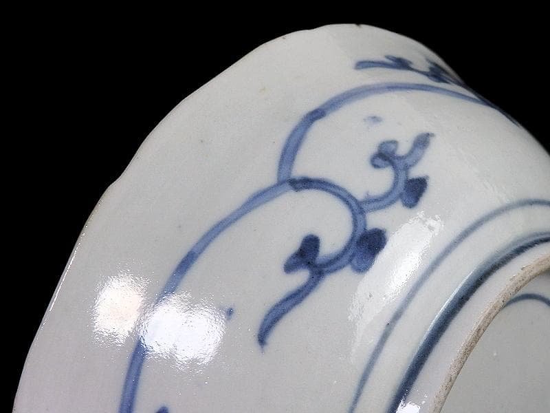 古伊万里　染錦　獅子に七宝紋の図　膾皿　２客　D797AS-fbqy