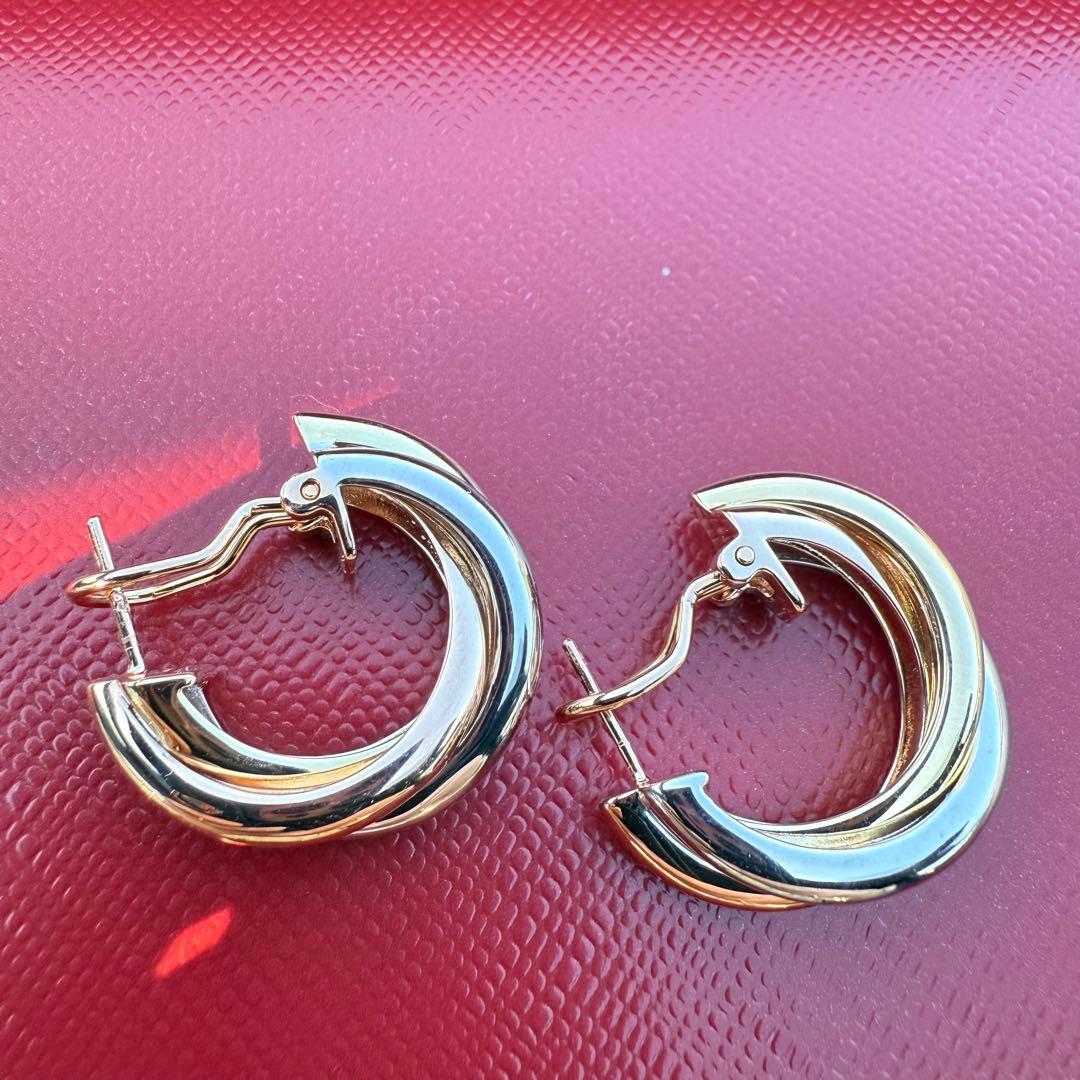 トリプルゴールドカラー　ピアス　フープピアス