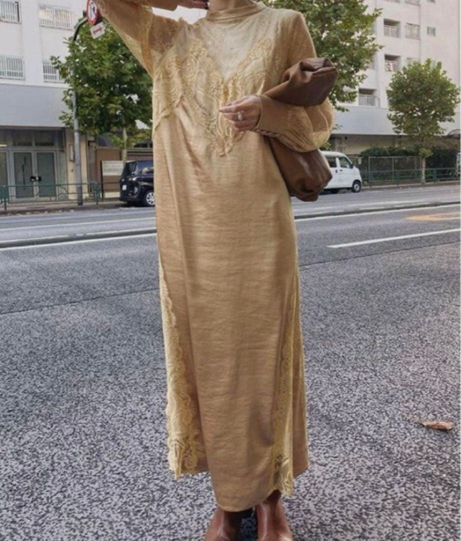 スーツ・フォーマル・ドレス AMERI UND LACE TRIMMING DRESS