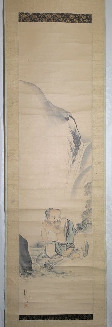 松村呉春(月渓)　人物画、歴史画　掛け軸　合わせ箱　書画、骨董品、美術品