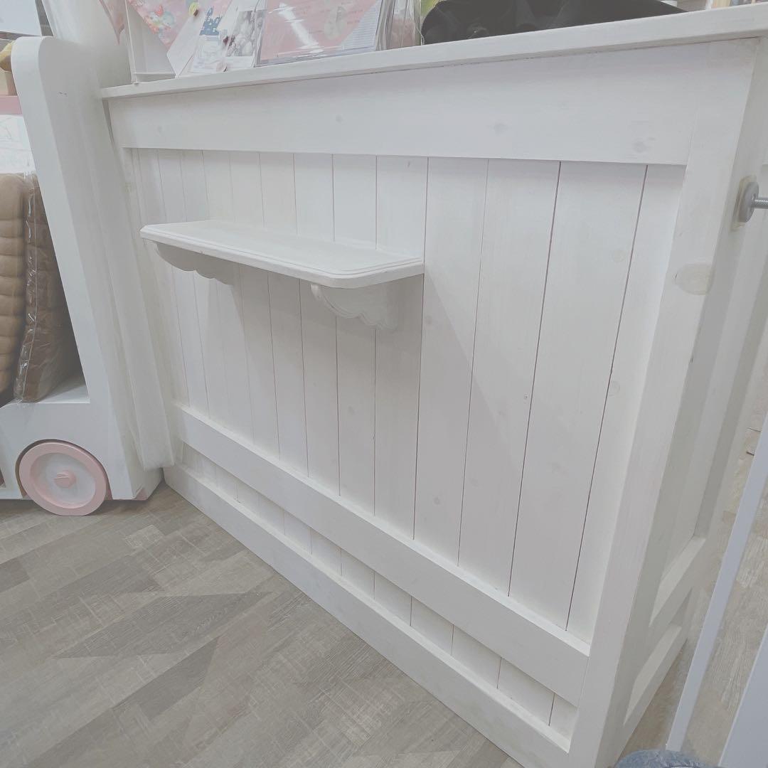 ホワイト 木製 レジカウンター 120×44.5×92