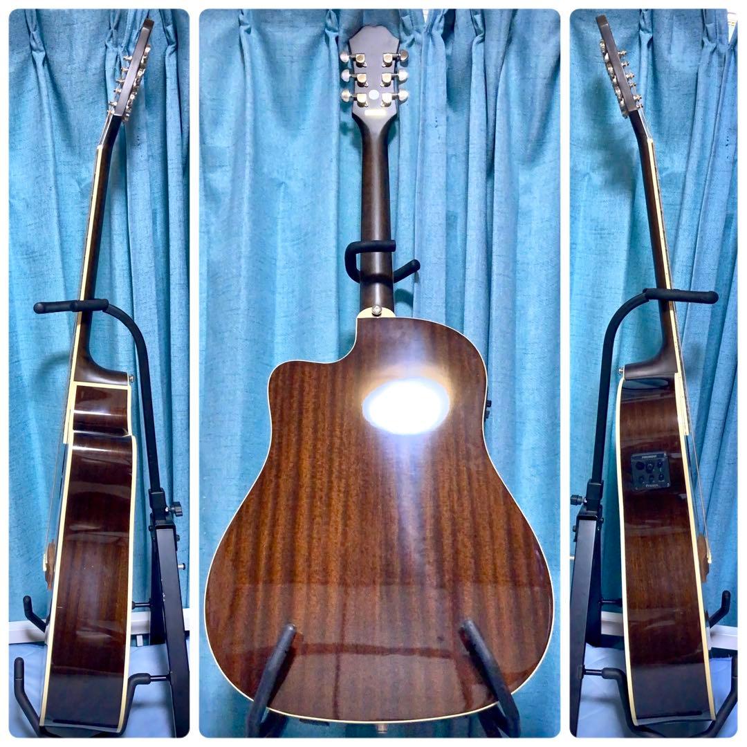 【牛骨☆エレアコ】Epiphone☆AJ-220SCE【弾き易く調整☆新品の弦】