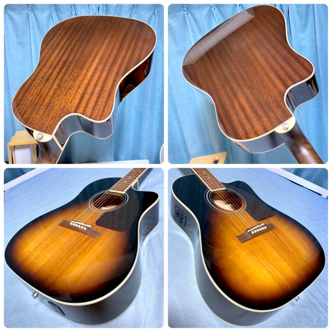 【牛骨☆エレアコ】Epiphone☆AJ-220SCE【弾き易く調整☆新品の弦】