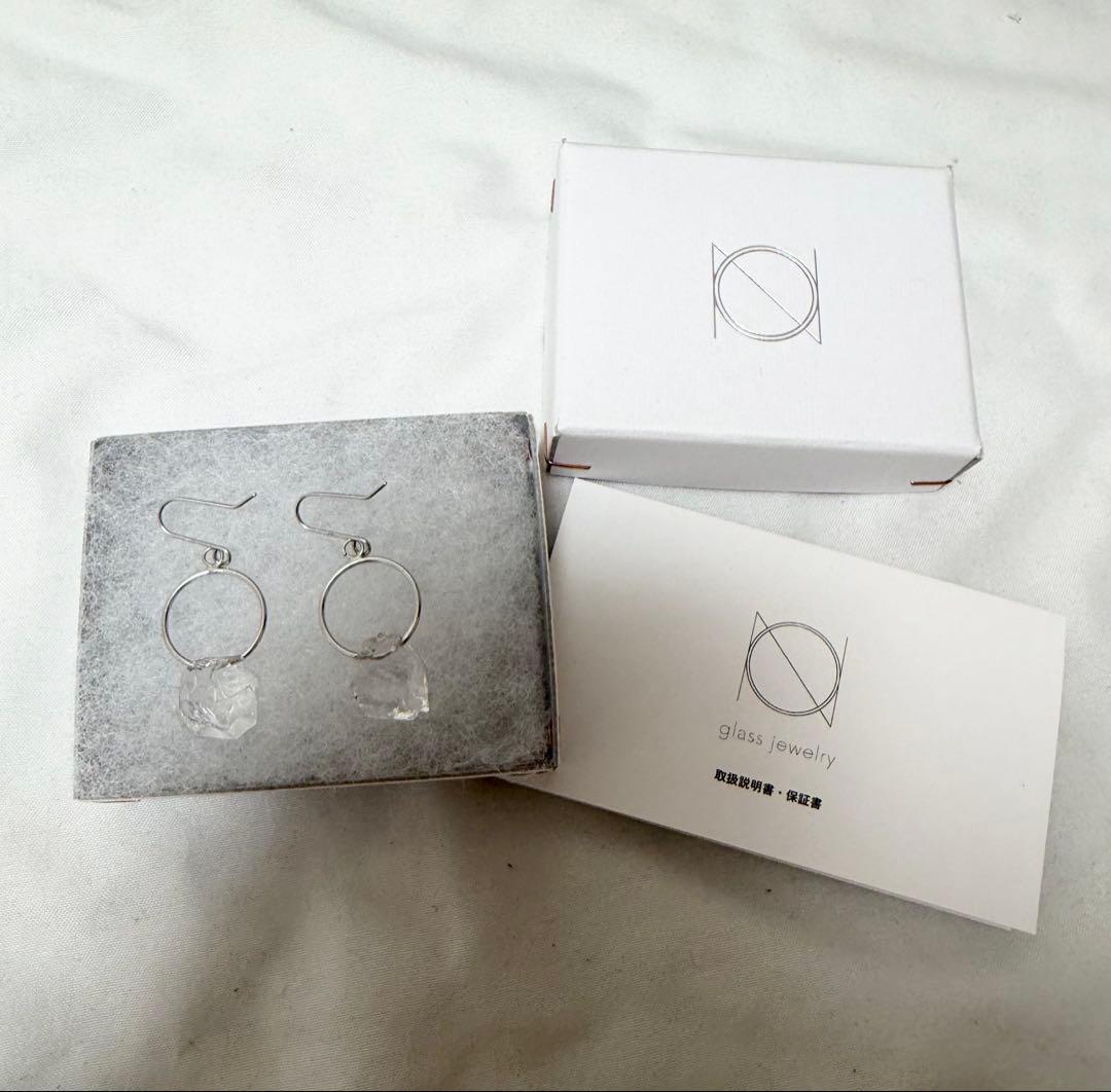 ON glass jewelry FRAGMENT clear ピアス