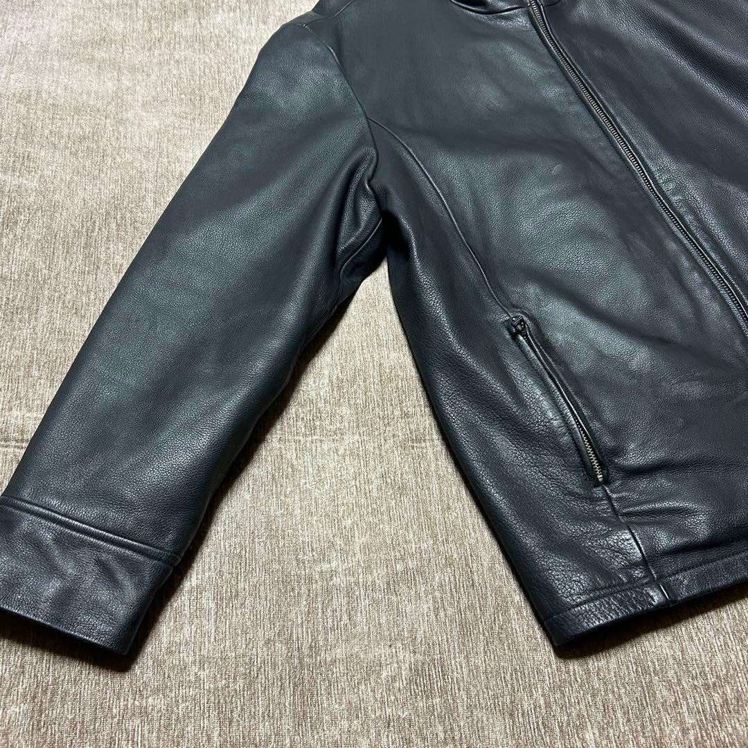 美品　KOMINE シングルライダースジャケット　4L プリマロフト　牛革