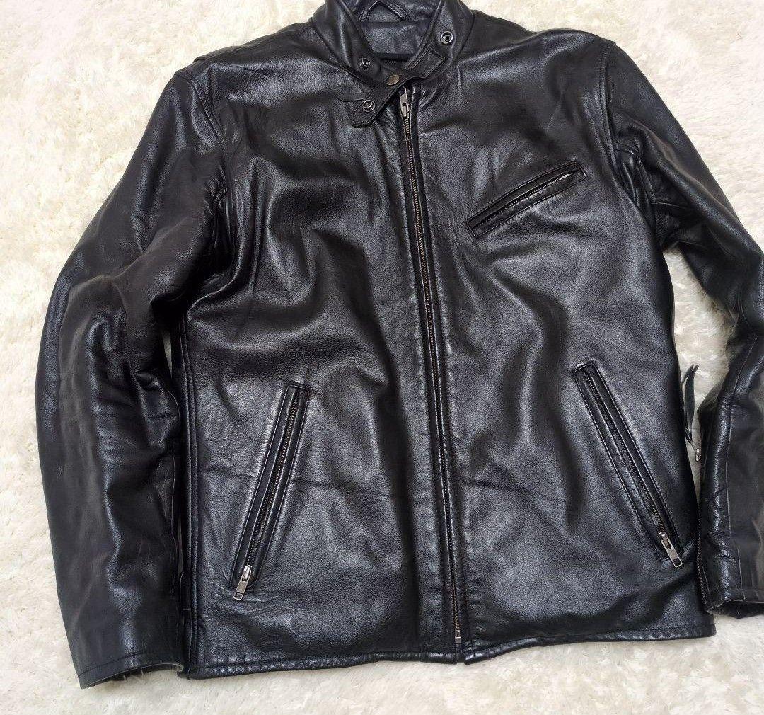 リューグー馬革 シングルライダースジャケットS(Mサイズ相当)ライナー付き