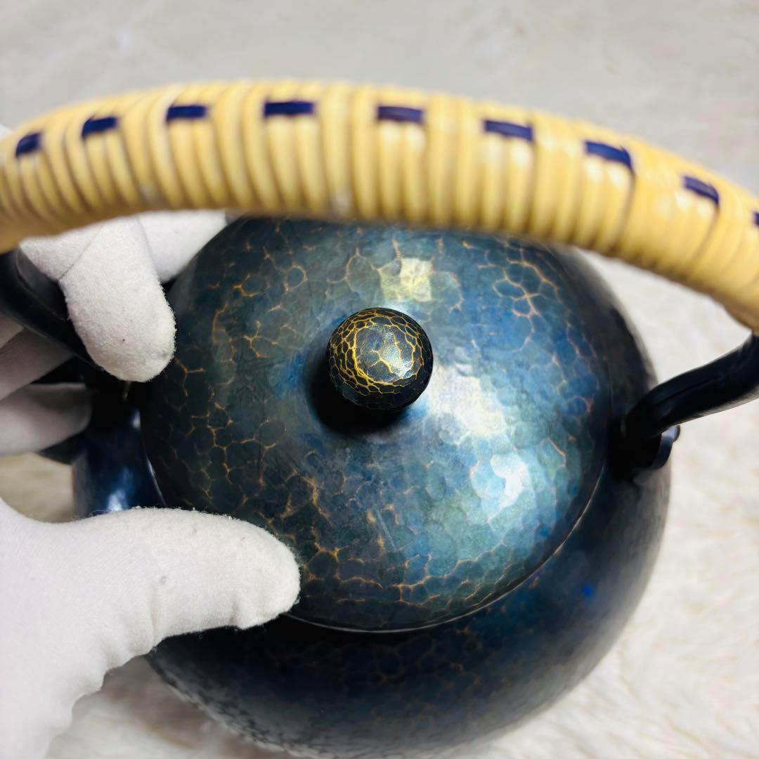 玉川堂　茶筒　建水　水差し　薬缶　鎚起銅器　茶器揃　玉虫　紫　燕三新潟県