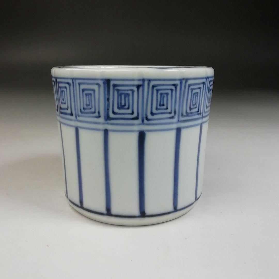 Ｗ１０１　蓋置　『染付　桶川』『西村徳泉 造』　共箱　茶道具