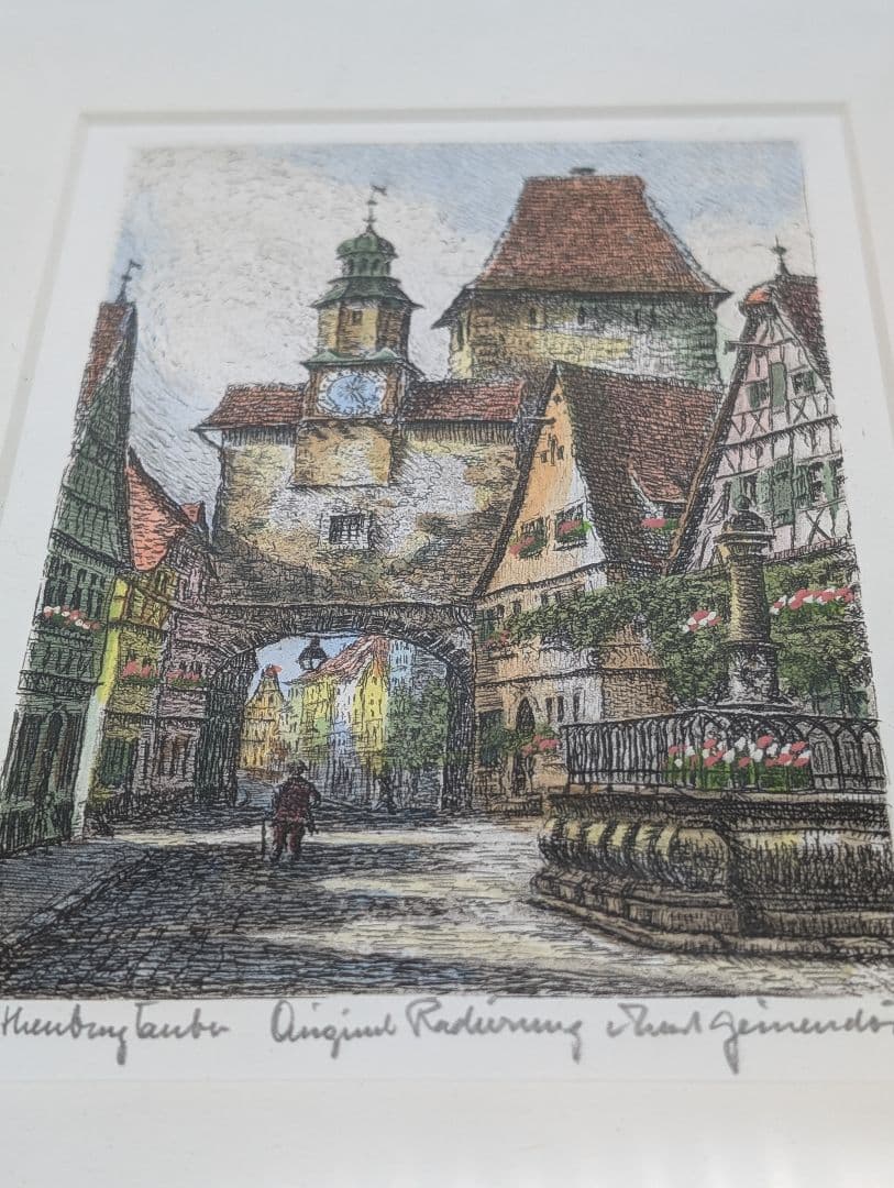 ドイツの E. Geissendorfer作 ローテンブルク 時計塔