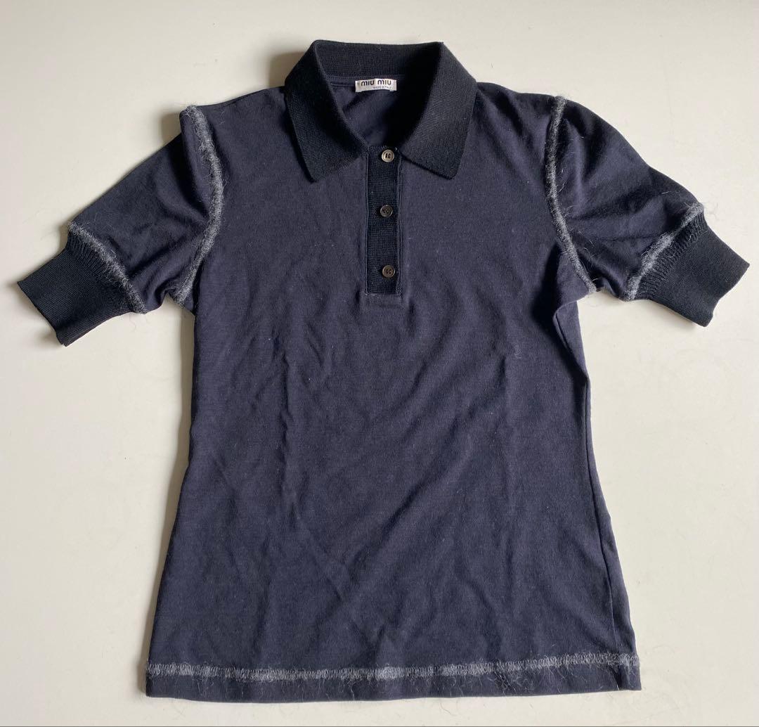 ダークネイビー 半袖ポロシャツ