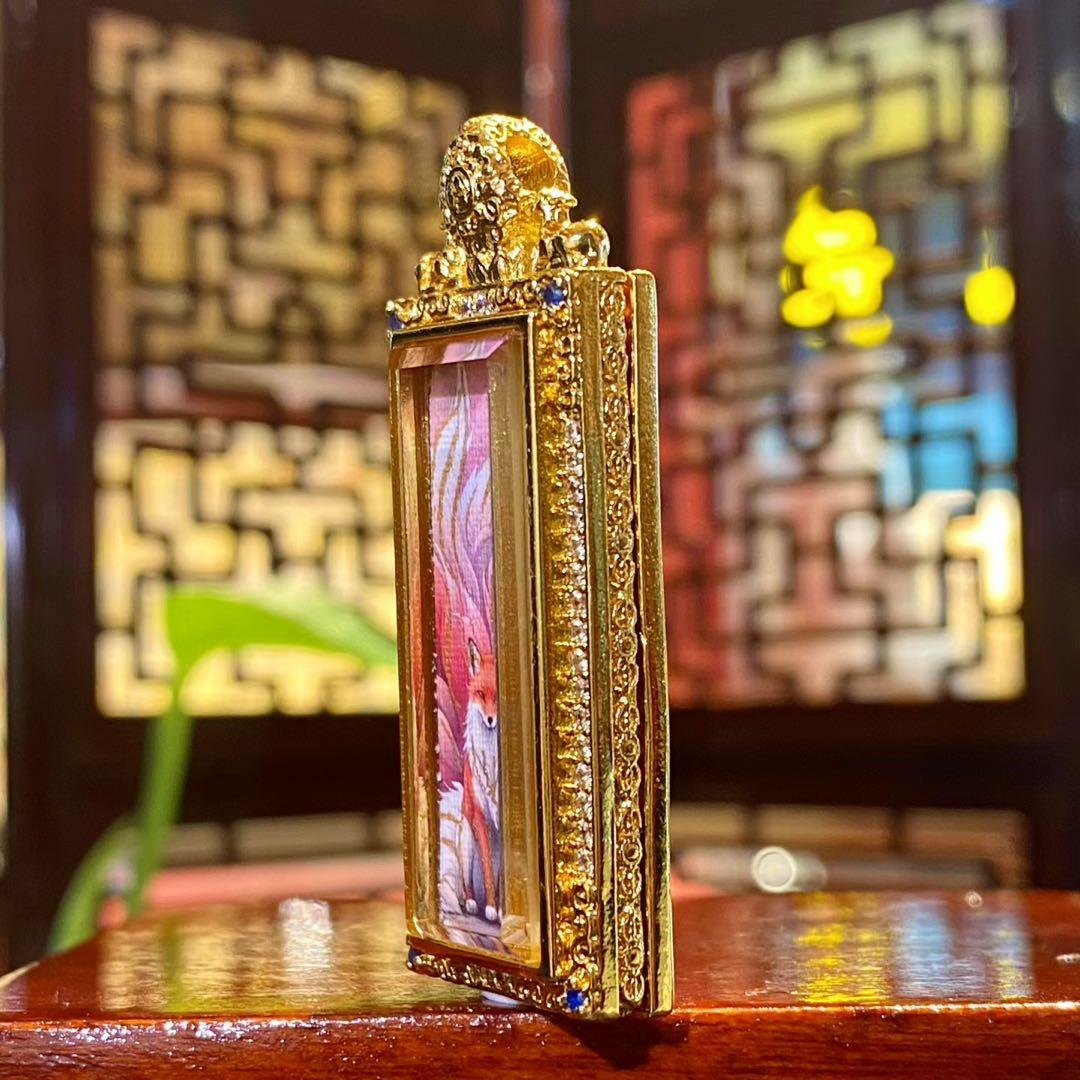 狐仙 18x45mm 金色の工芸品 ハヌマーン降臨　プラクルアン　無敵と富　繁栄