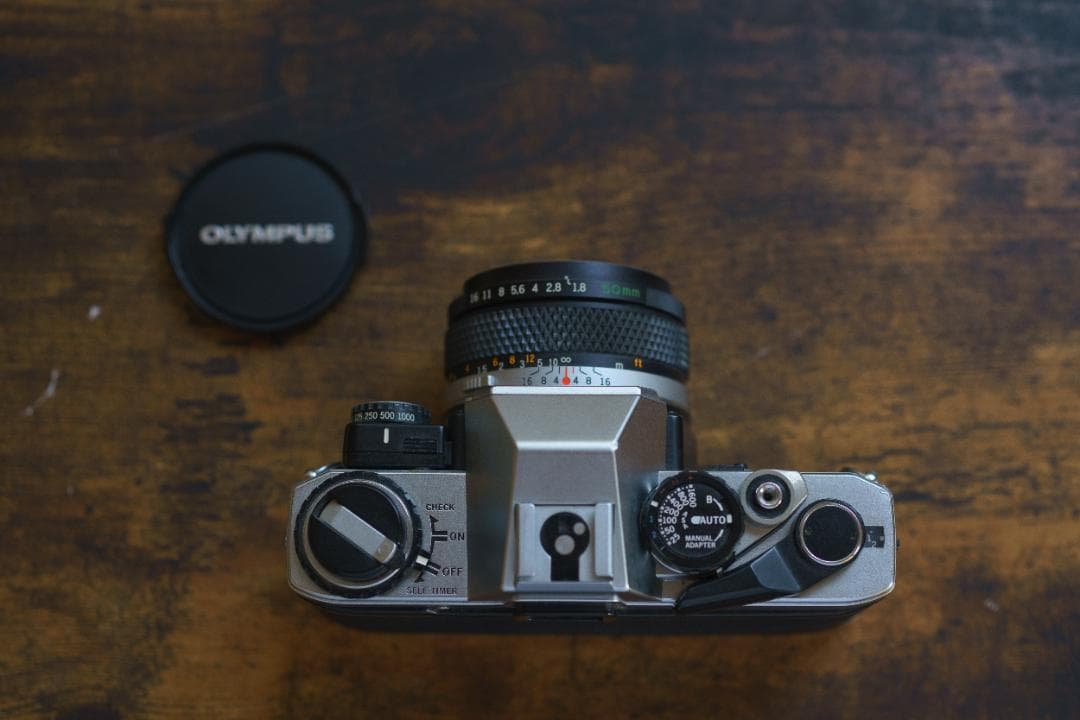 動作品 OLYMPUS OM10 + Mアダプター&レンズ2本 付属