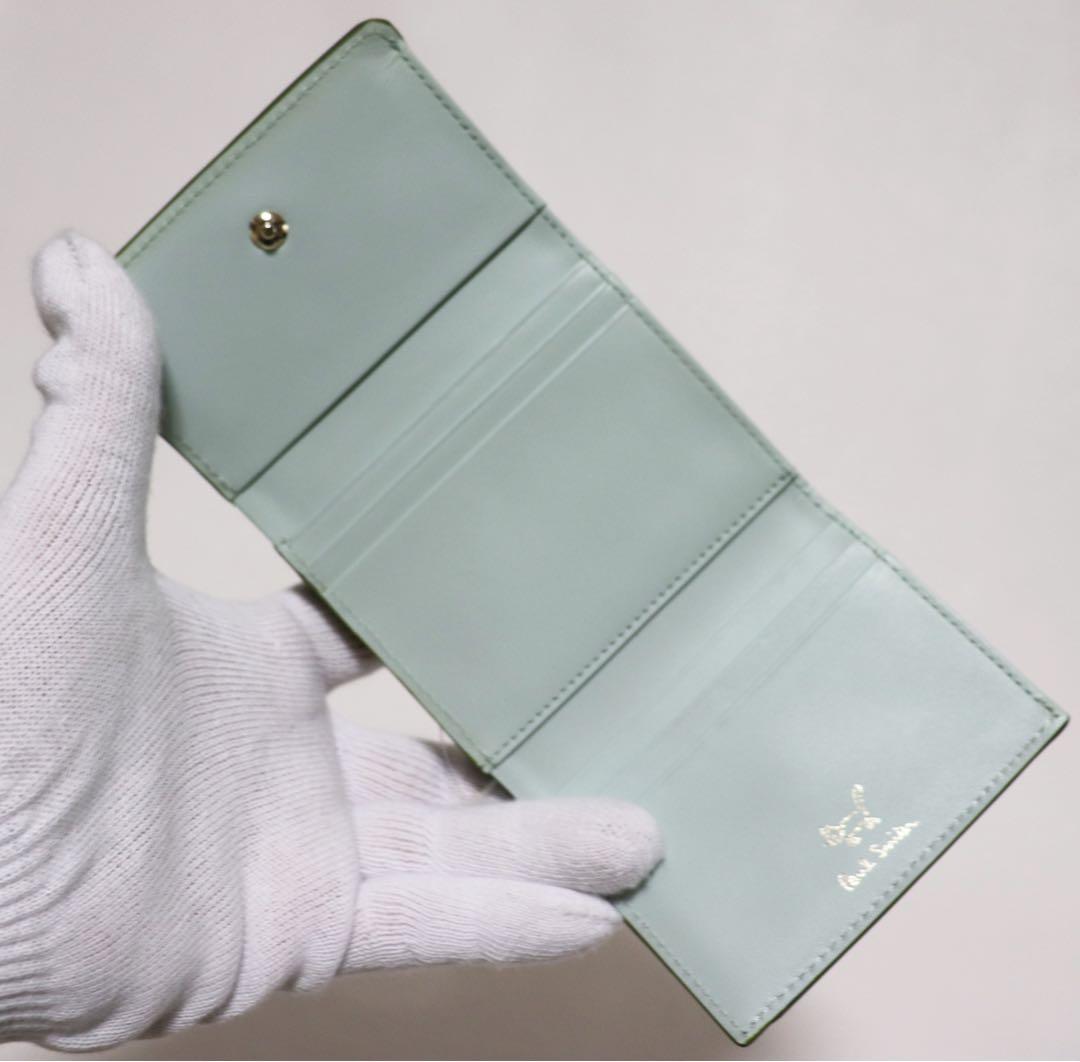 《ポールスミス》新品 ネコちゃん・ハート箔押し レザーがま口3つ折り財布 口金