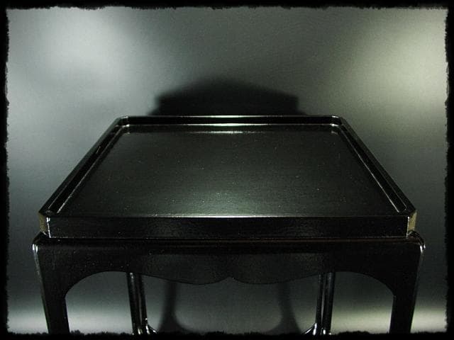 宗旦好 黒一閑 高麗卓 棚物 千家 茶道具 元紙箱 f273