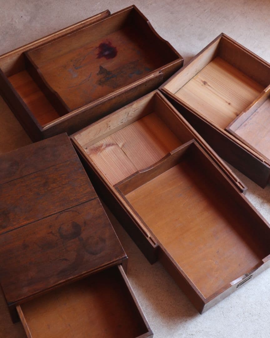 A4収納・セパレート可能な楢(ナラ)の4杯小引き出し