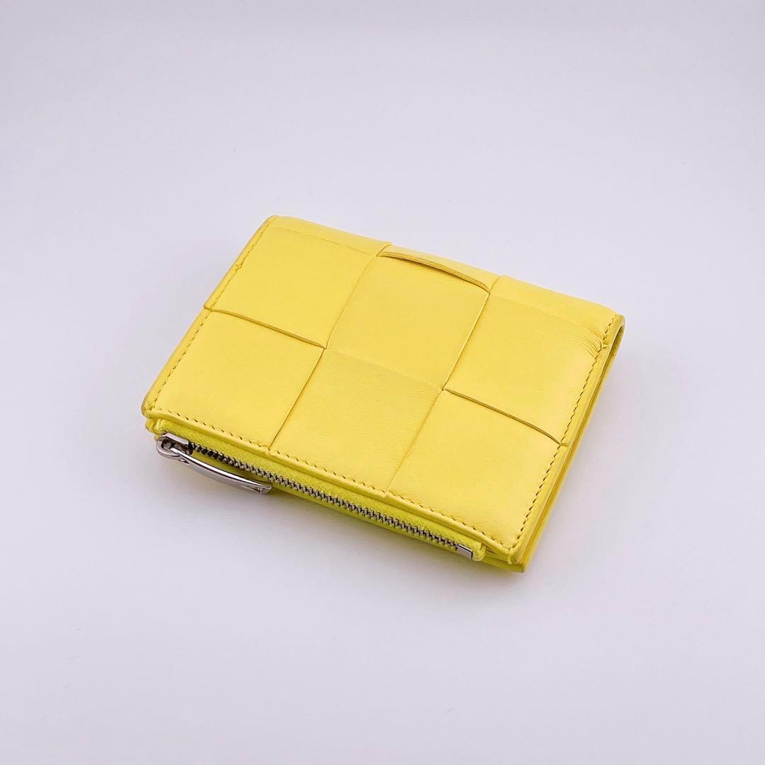 ★ボッテガヴェネタ★ 二つ折り財布 イントレチャート カセット イエロー系