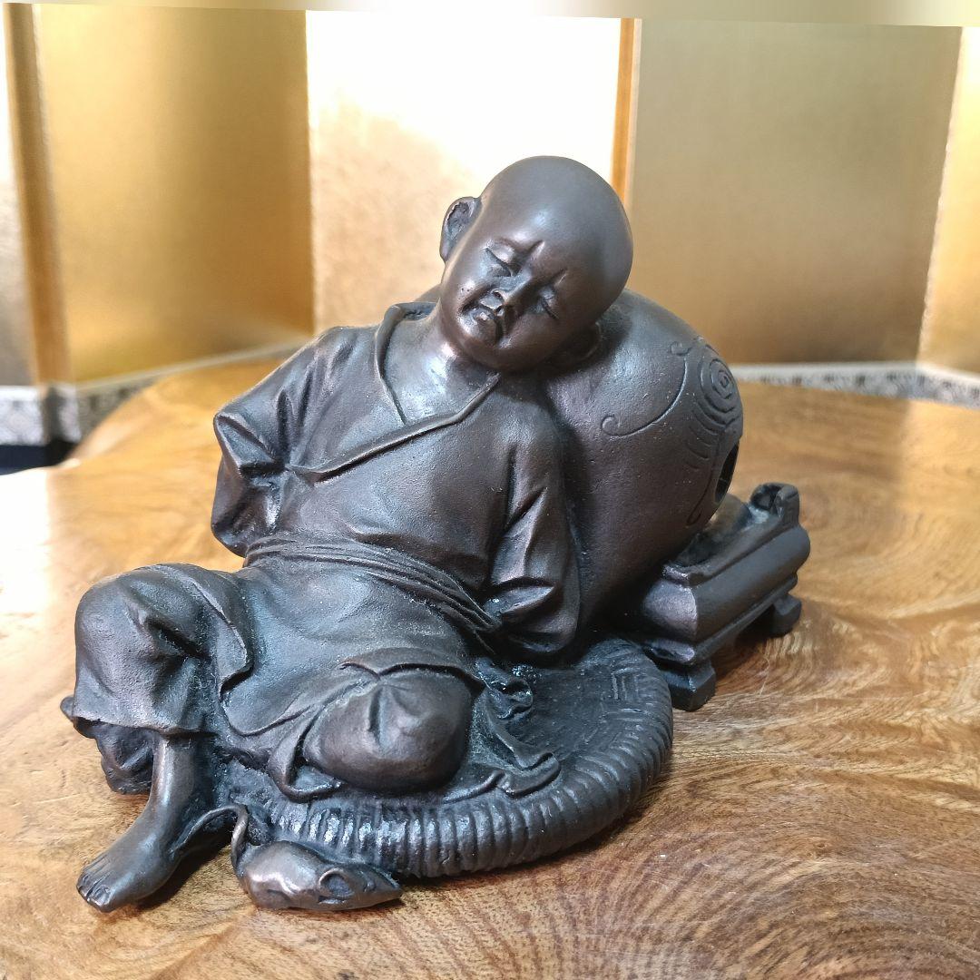 大峰作 雪舟 ネズミ 木魚 蝋型 鋳銅 共箱 未使用 AK57