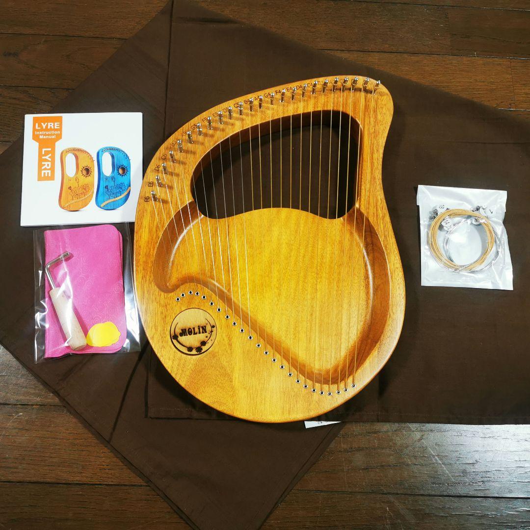 リラハープ 木製 本体と付属品