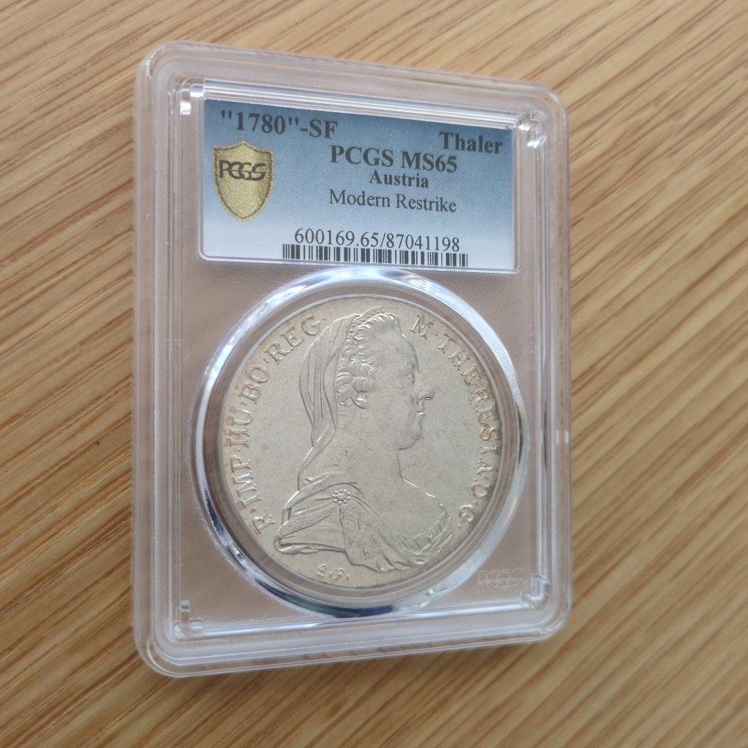 1780−SF オーストリア ターラー銀貨 PCGS MS65