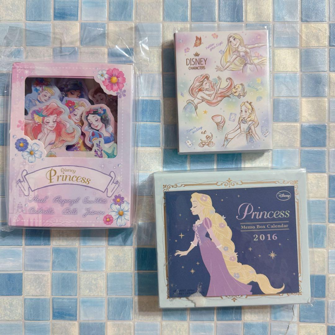 ディズニープリンセス　メモ　付箋　3点セット