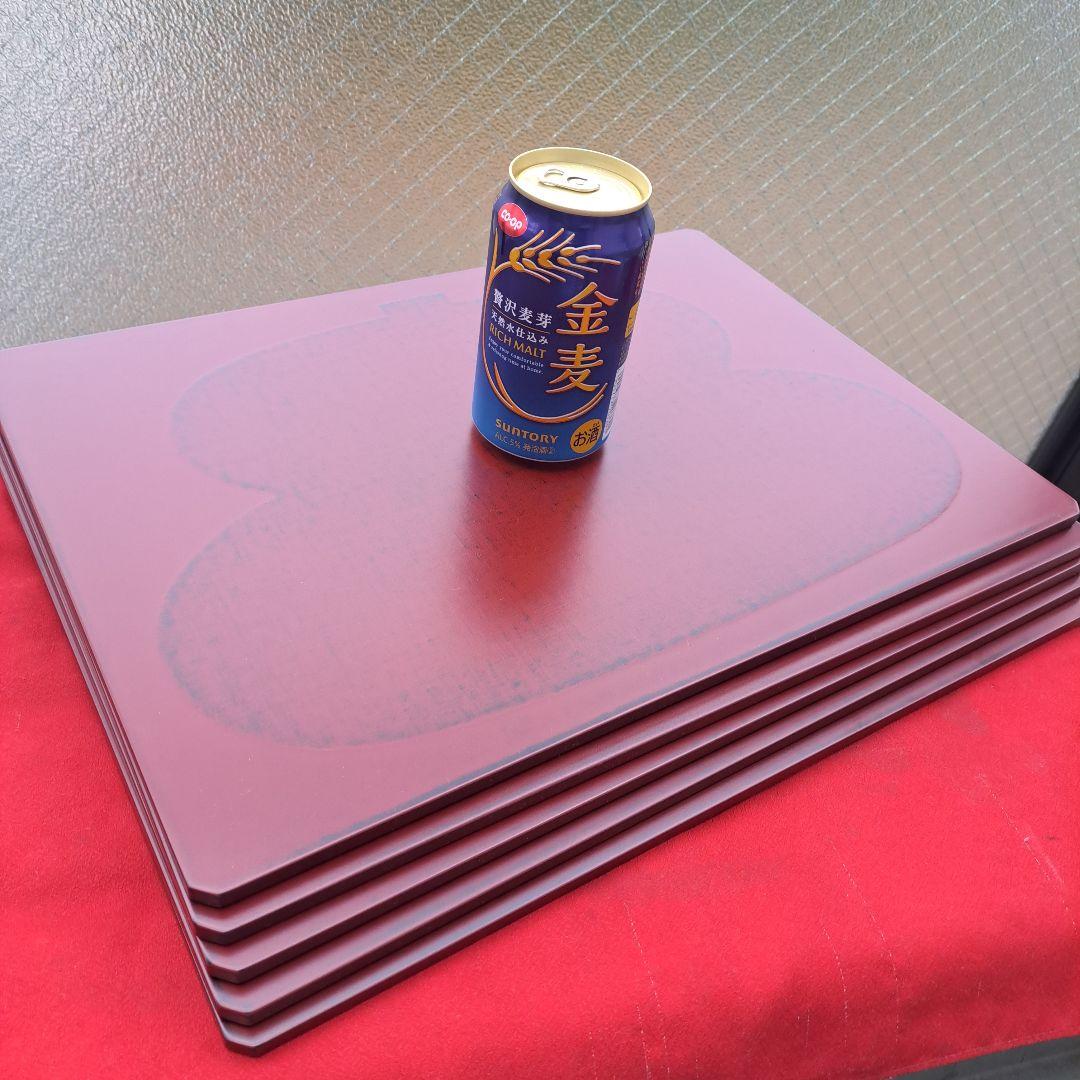 【越前漆器　尺4サイズ　長角ランチョンマット×5客】木製※MDF　瓢箪柄　根来