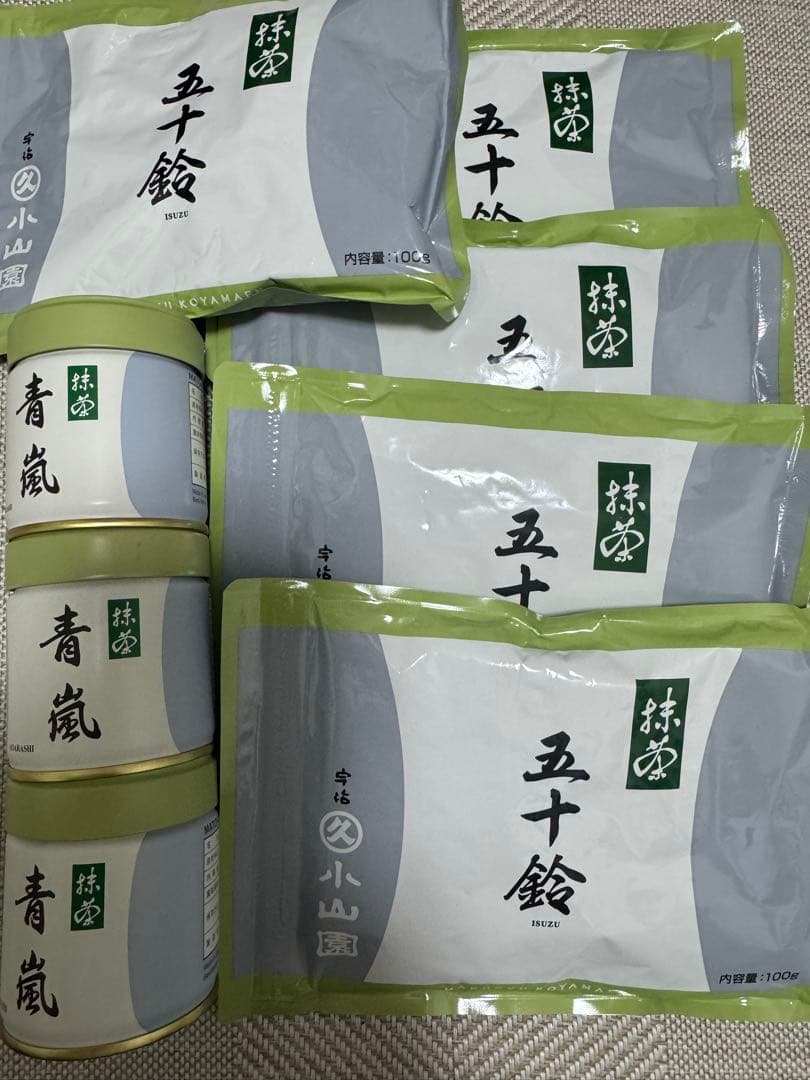 丸久小山園 抹茶五十鈴100g×5袋＋青嵐缶入り3個