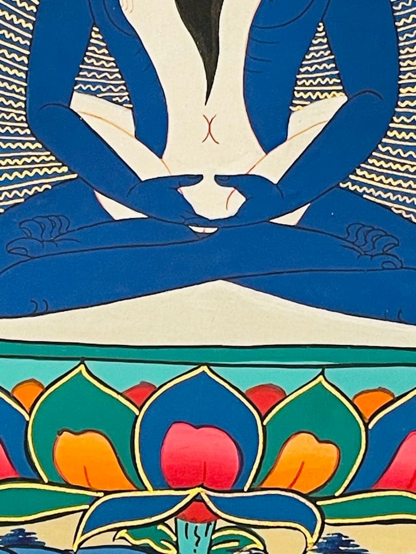 手描き 肉筆画 シャクティ タンカ 曼荼羅 仏陀 ブッタ 38.5 × 28.5