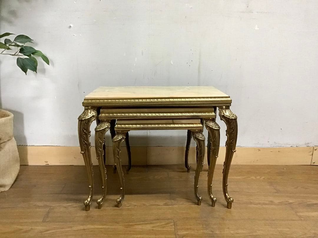 hata☆管367☆ロイズアンティークス☆マーブルトップ☆ネストテーブル