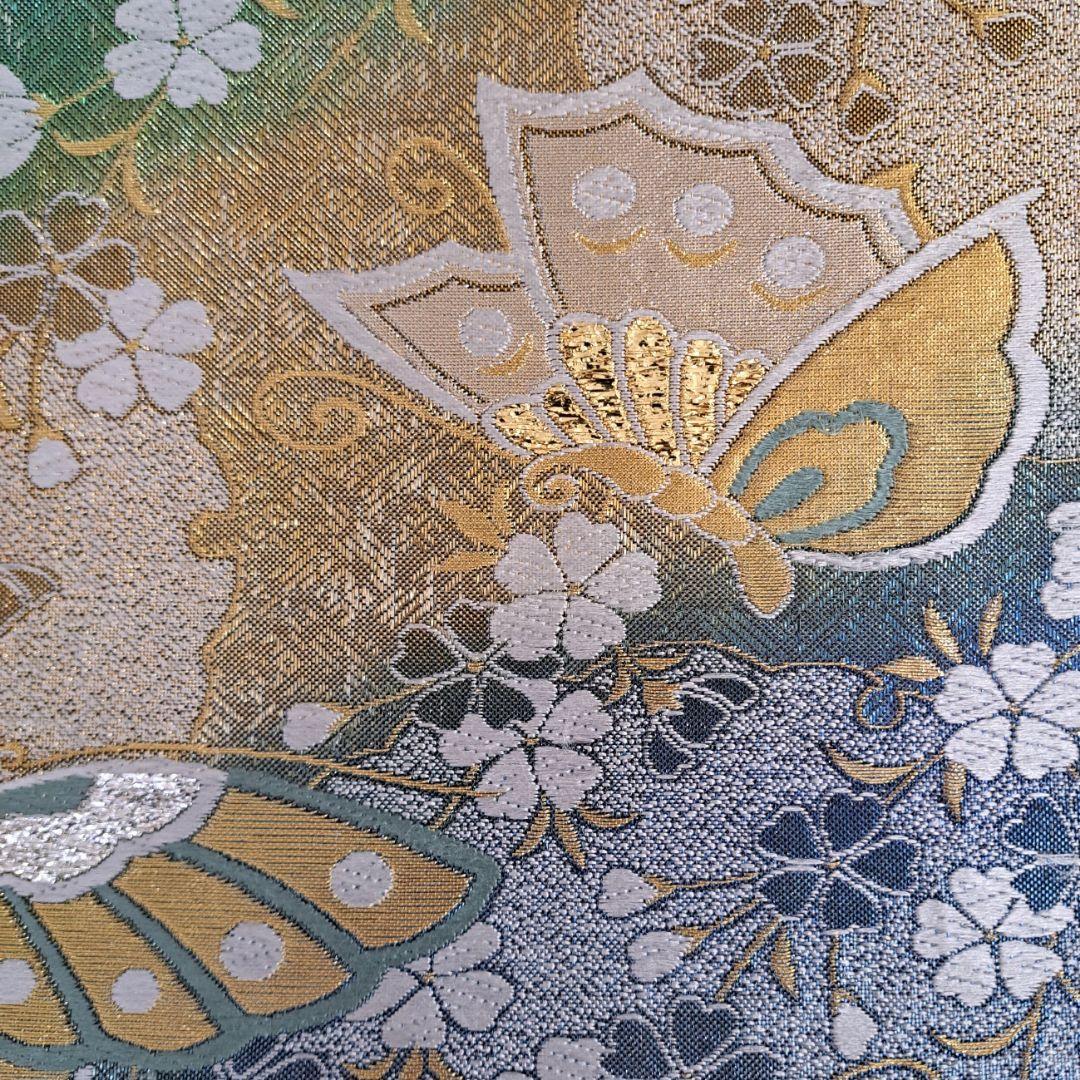 新品同様に近い フルセット 正絹振袖 黒地ラメ入りに紫桜柄 成人式 卒業式に最適