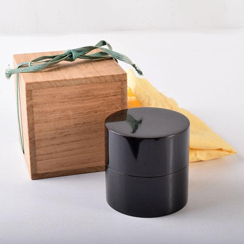 茶道具　黒漆　中次　棗　合わせ箱　V　7356