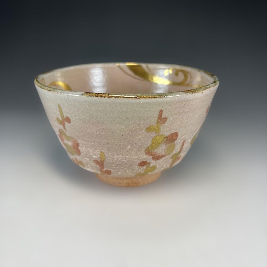 【茶道具】松香造　乾山梅おしどり茶碗（共箱）★送料込★