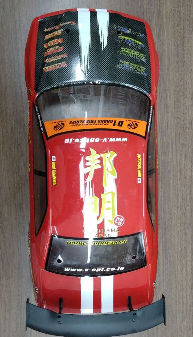 【RIO】 RCカー ボディ レッド カーボンファイバー風